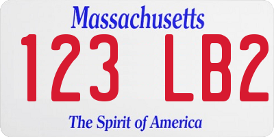 MA license plate 123LB2