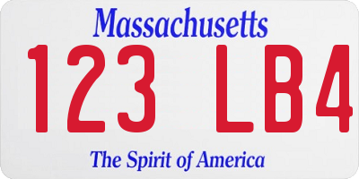 MA license plate 123LB4