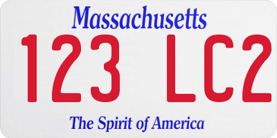 MA license plate 123LC2