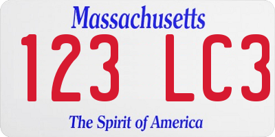 MA license plate 123LC3