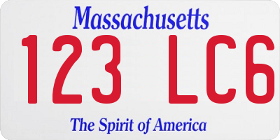 MA license plate 123LC6
