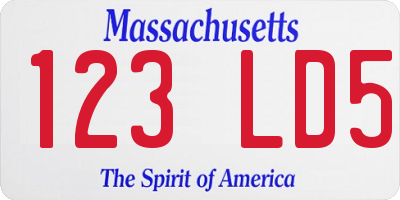 MA license plate 123LD5