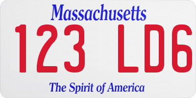 MA license plate 123LD6