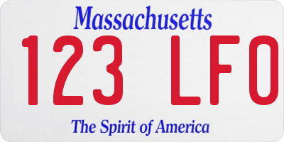 MA license plate 123LF0