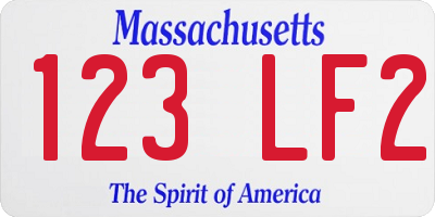 MA license plate 123LF2