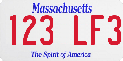 MA license plate 123LF3
