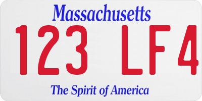 MA license plate 123LF4