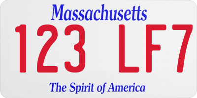 MA license plate 123LF7