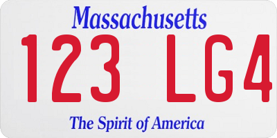 MA license plate 123LG4