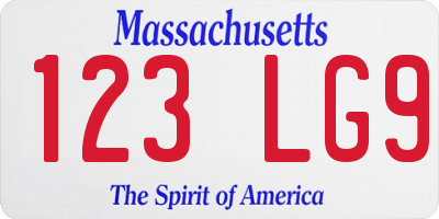 MA license plate 123LG9