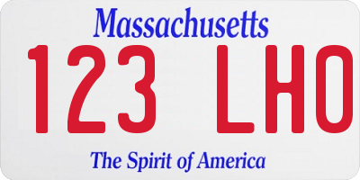 MA license plate 123LH0