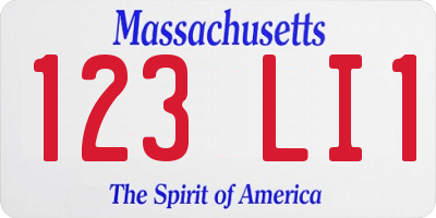 MA license plate 123LI1