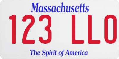 MA license plate 123LL0