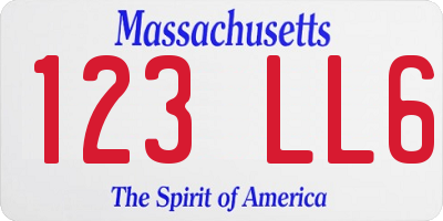 MA license plate 123LL6