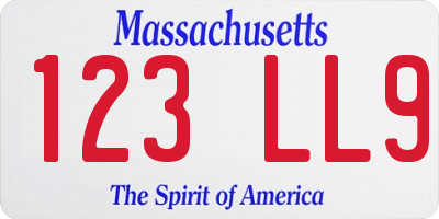 MA license plate 123LL9