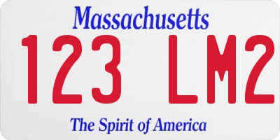 MA license plate 123LM2