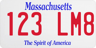 MA license plate 123LM8