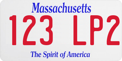 MA license plate 123LP2