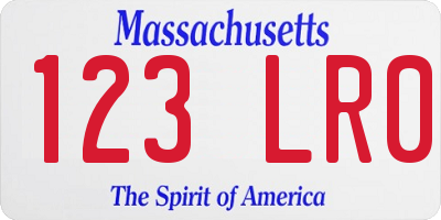 MA license plate 123LR0