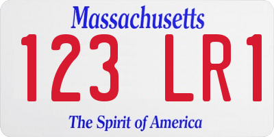 MA license plate 123LR1
