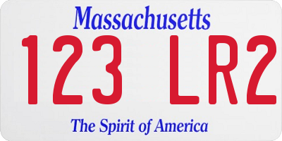 MA license plate 123LR2