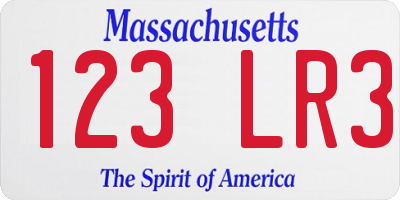 MA license plate 123LR3