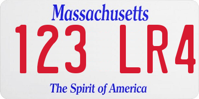 MA license plate 123LR4