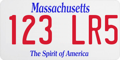 MA license plate 123LR5