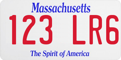 MA license plate 123LR6