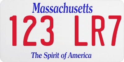 MA license plate 123LR7