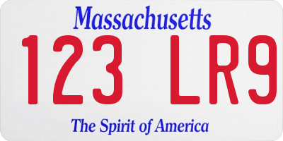 MA license plate 123LR9
