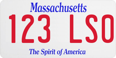 MA license plate 123LS0