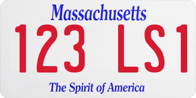 MA license plate 123LS1