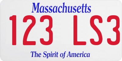MA license plate 123LS3