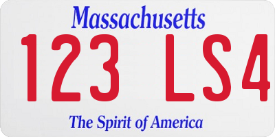 MA license plate 123LS4