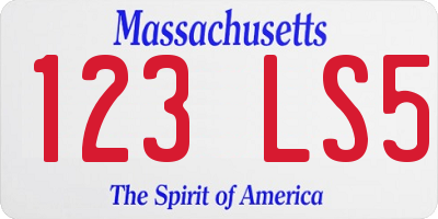 MA license plate 123LS5