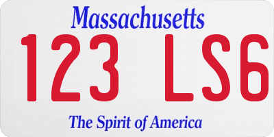 MA license plate 123LS6