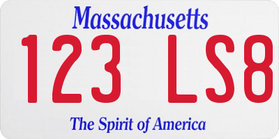 MA license plate 123LS8