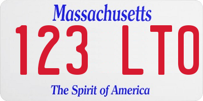 MA license plate 123LT0