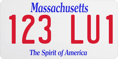 MA license plate 123LU1