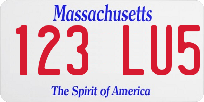 MA license plate 123LU5