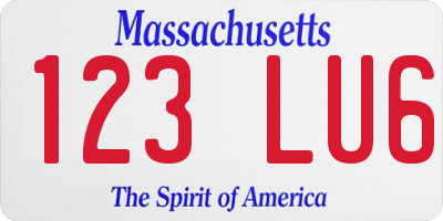 MA license plate 123LU6