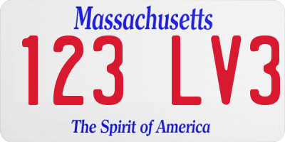 MA license plate 123LV3