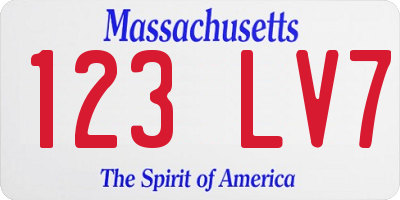 MA license plate 123LV7