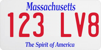 MA license plate 123LV8
