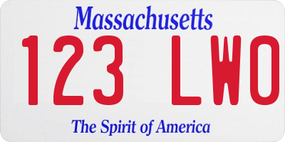 MA license plate 123LW0