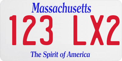 MA license plate 123LX2