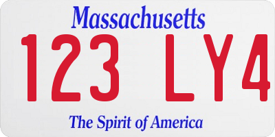 MA license plate 123LY4