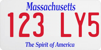 MA license plate 123LY5