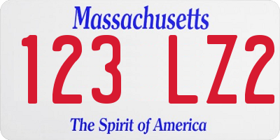 MA license plate 123LZ2